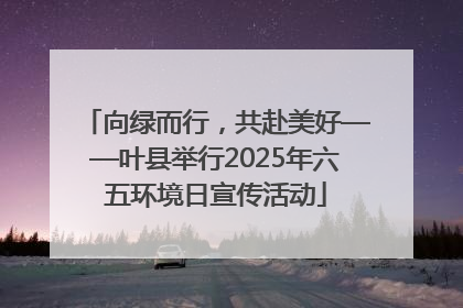 向绿而行，共赴美好——叶县举行2025年六五环境日宣传活动