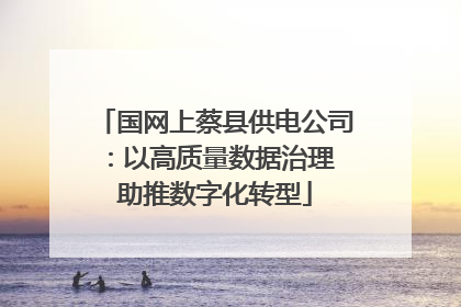 国网上蔡县供电公司：以高质量数据治理 助推数字化转型