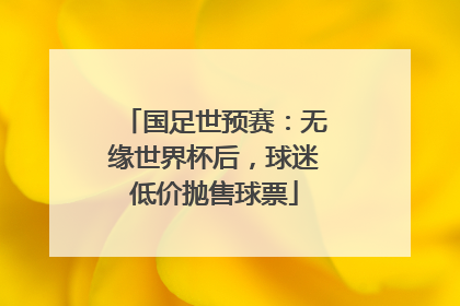 国足世预赛：无缘世界杯后，球迷低价抛售球票