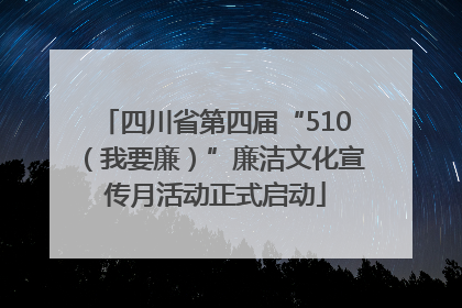 四川省第四届“510（我要廉）”廉洁文化宣传月活动正式启动