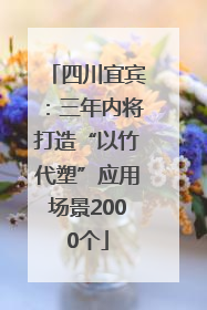 四川宜宾：三年内将打造“以竹代塑”应用场景2000个