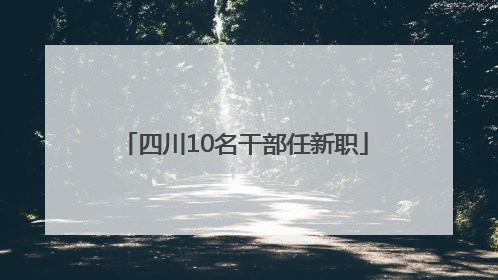 四川10名干部任新职