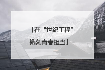 在“世纪工程”镌刻青春担当