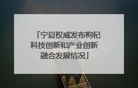 宁夏权威发布枸杞科技创新和产业创新融合发展情况