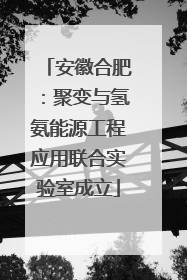 安徽合肥：聚变与氢氨能源工程应用联合实验室成立