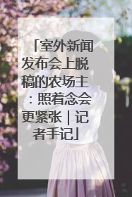 室外新闻发布会上脱稿的农场主：照着念会更紧张｜记者手记