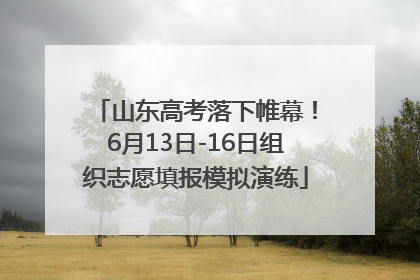 山东高考落下帷幕！6月13日-16日组织志愿填报模拟演练