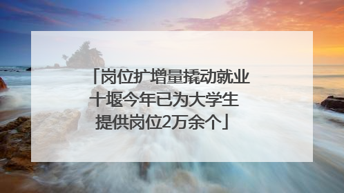 岗位扩增量撬动就业 十堰今年已为大学生提供岗位2万余个