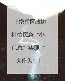 岱岳区政协社情民意“小信息”实现“大作为”