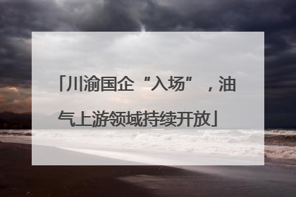 川渝国企“入场”，油气上游领域持续开放