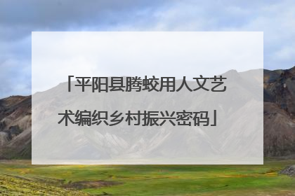 平阳县腾蛟用人文艺术编织乡村振兴密码