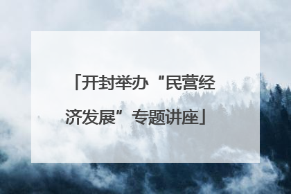 开封举办“民营经济发展”专题讲座