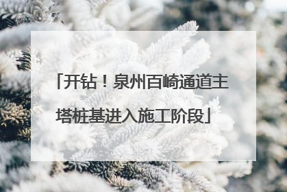 开钻！泉州百崎通道主塔桩基进入施工阶段