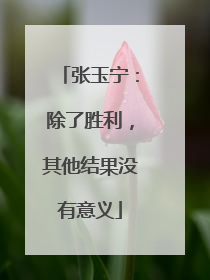 张玉宁：除了胜利，其他结果没有意义