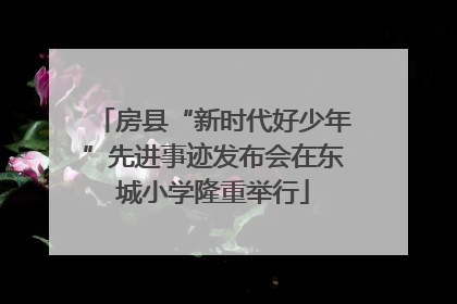 房县“新时代好少年”先进事迹发布会在东城小学隆重举行