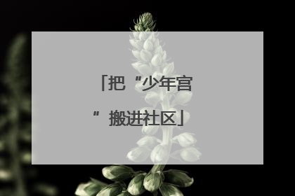 把“少年宫”搬进社区