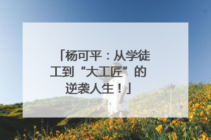 杨可平：从学徒工到“大工匠”的逆袭人生！