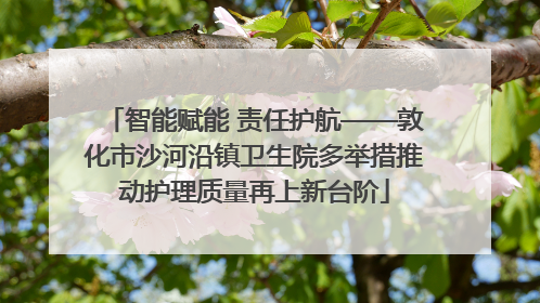 智能赋能 责任护航——敦化市沙河沿镇卫生院多举措推动护理质量再上新台阶