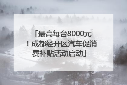 最高每台8000元！成都经开区汽车促消费补贴活动启动
