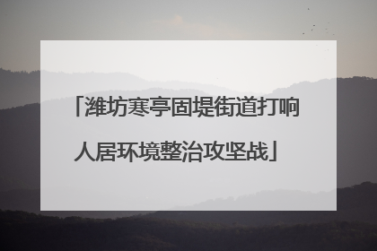 潍坊寒亭固堤街道打响人居环境整治攻坚战