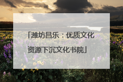 潍坊昌乐：优质文化资源下沉文化书院