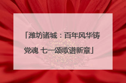 潍坊诸城：百年风华铸党魂 七一颂歌谱新章