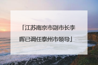 江苏南京市副市长李晖已调任泰州市领导