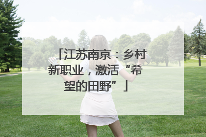 江苏南京：乡村新职业，激活“希望的田野”