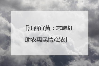 江西宜黄：志愿红助农惠民情意浓