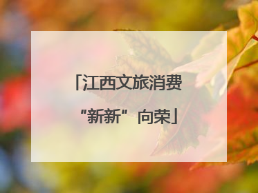 江西文旅消费“新新”向荣