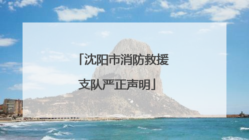 沈阳市消防救援支队严正声明