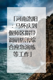 河南洛阳：马怀庆到偃师区指导调研防汛综合应急演练等工作