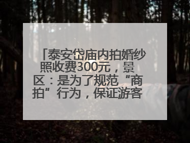 泰安岱庙内拍婚纱照收费300元，景区：是为了规范“商拍”行为，保证游客体验，收取费用全部上交国库