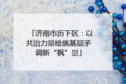 济南市历下区：以共治力量绘就基层矛调新“枫”景