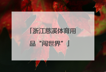 浙江慈溪体育用品“闯世界”