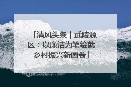 清风头条｜武陵源区：以廉洁为笔绘就乡村振兴新画卷