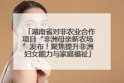 湖南省对非农业合作项目“非洲母亲新农场”发布！聚焦提升非洲妇女能力与家庭福祉