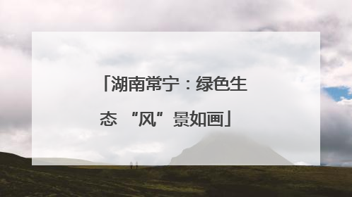 湖南常宁：绿色生态 “风”景如画