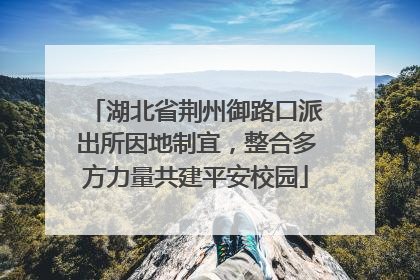 湖北省荆州御路口派出所因地制宜，整合多方力量共建平安校园