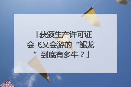 获颁生产许可证 会飞又会游的“鲲龙”到底有多牛？