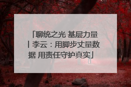 聊统之光 基层力量丨李云：用脚步丈量数据 用责任守护真实