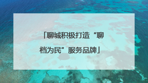 聊城积极打造“聊档为民”服务品牌