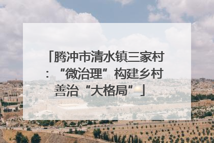 腾冲市清水镇三家村：“微治理”构建乡村善治“大格局”