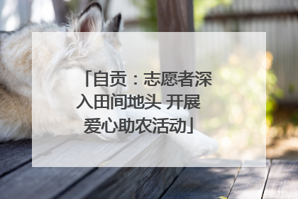 自贡：志愿者深入田间地头 开展爱心助农活动