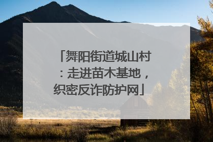舞阳街道城山村：走进苗木基地，织密反诈防护网