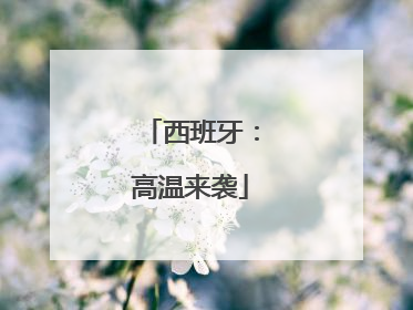 西班牙：高温来袭