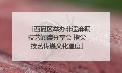 西夏区举办非遗麻编技艺阅读分享会 指尖技艺传递文化温度