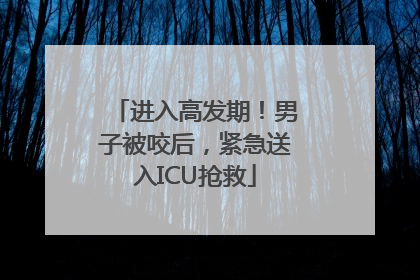 进入高发期！男子被咬后，紧急送入ICU抢救