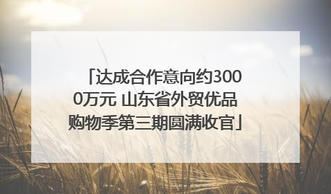 达成合作意向约3000万元 山东省外贸优品购物季第三期圆满收官