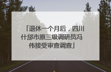 退休一个月后，四川什邡市原三级调研员冯伟接受审查调查